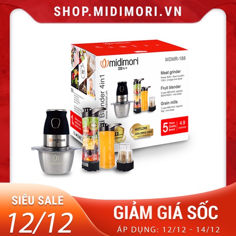 Máy xay đang năng MDMR-188 mua 1 được 4 còn gì lợi hơn